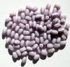 60, 8x5mm Six Sided Satin Mauve Oval Glass Beads